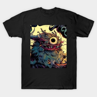 Fluffy spooky funny monster T-Shirt